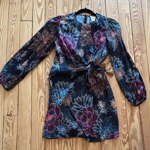 Farm Rio Floral Long Sleeve Dress Size S